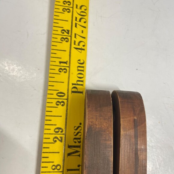 Vintage Wood Candle Wall Sconces Pair Rustic Decor 30”Tall Brown Wooden Holders - Picture 8 of 10